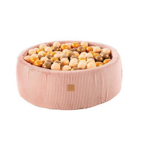 Round Ball Pit With 200 Orange/Copper Balls, 90x30cm - Aesthetic Pink - SpeelSterk.nl