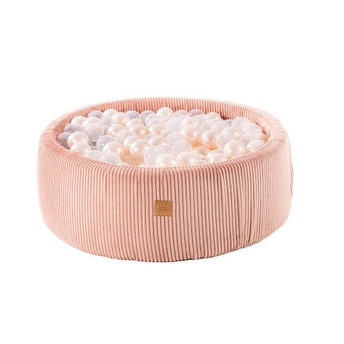 Round Ball Pit With 200 White Balls, 90x30cm - Aesthetic Pink - SpeelSterk.nl