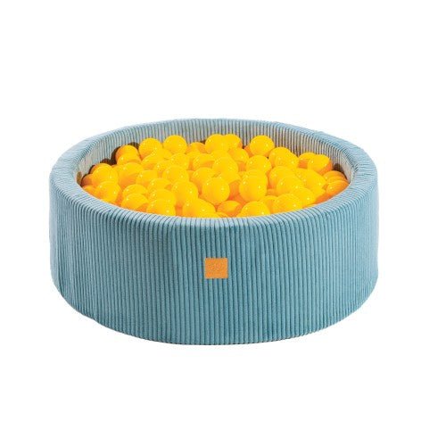 Round Ball Pit With 200 Yellow Balls, 90x30cm - Aesthetic Turquoise - SpeelSterk.nl