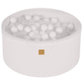 Round Ball Pit with 300 White/Transparent balls, 90x40cm - White Boucle - SpeelSterk.nl