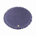 Round Play Mat With a Frill - Blue-Grey Velvet - SpeelSterk.nl
