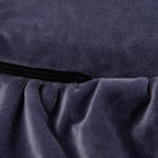 Round Play Mat With a Frill - Blue-Grey Velvet - SpeelSterk.nl
