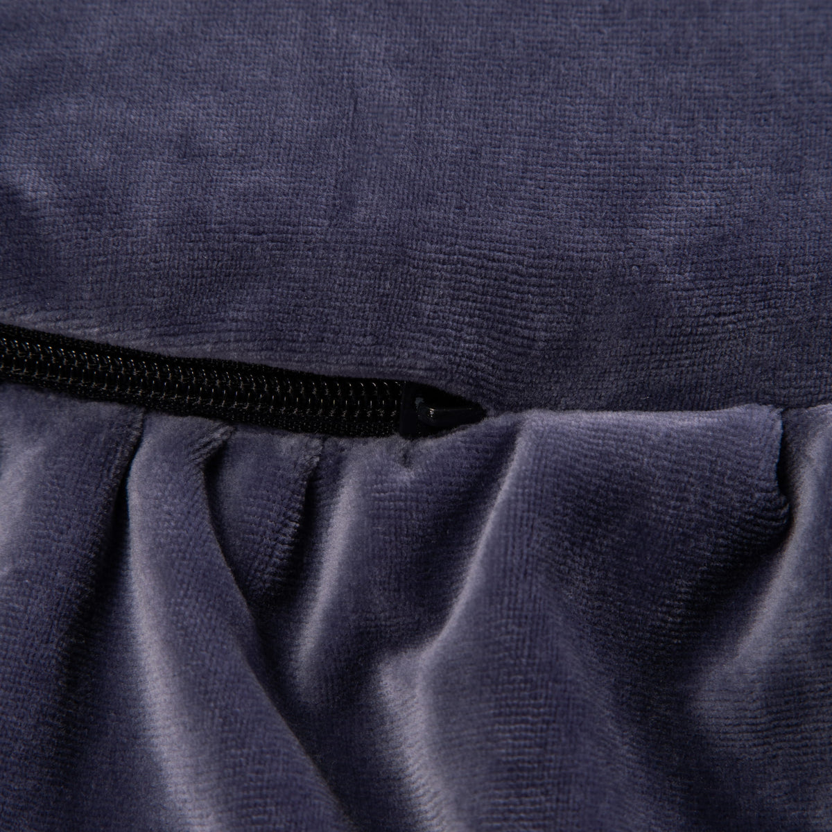 Round Play Mat With a Frill - Blue-Grey Velvet - SpeelSterk.nl