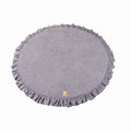Round Play Mat With a Frill - Grey Velvet - SpeelSterk.nl