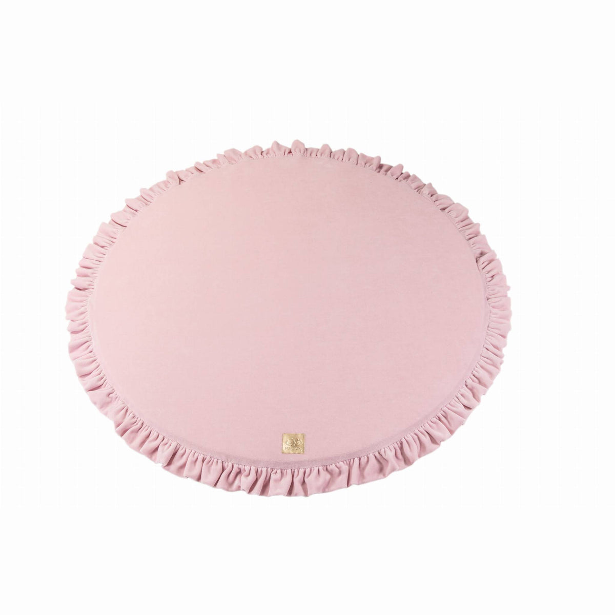 Round Play Mat With a Frill - Pink Velvet - SpeelSterk.nl
