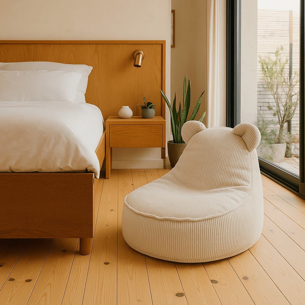 Slimcord Teddy Zitzak voor Kinderen - Beige - Zacht en Veilig - SpeelSterk 