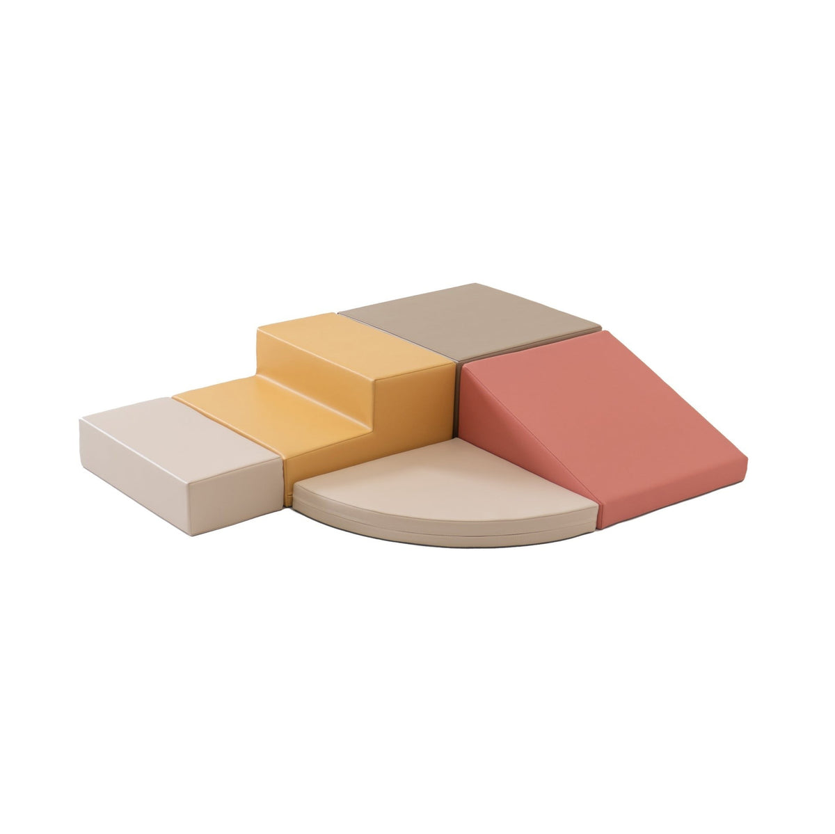 Soft Play 5 Foam Block Set - Pastel Pink Corner Climber - SpeelSterk.nl