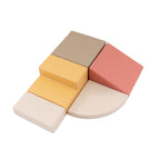 Soft Play 5 Foam Block Set - Pastel Pink Corner Climber - SpeelSterk.nl