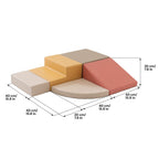 Soft Play 5 Foam Block Set - Pastel Pink Corner Climber - SpeelSterk.nl
