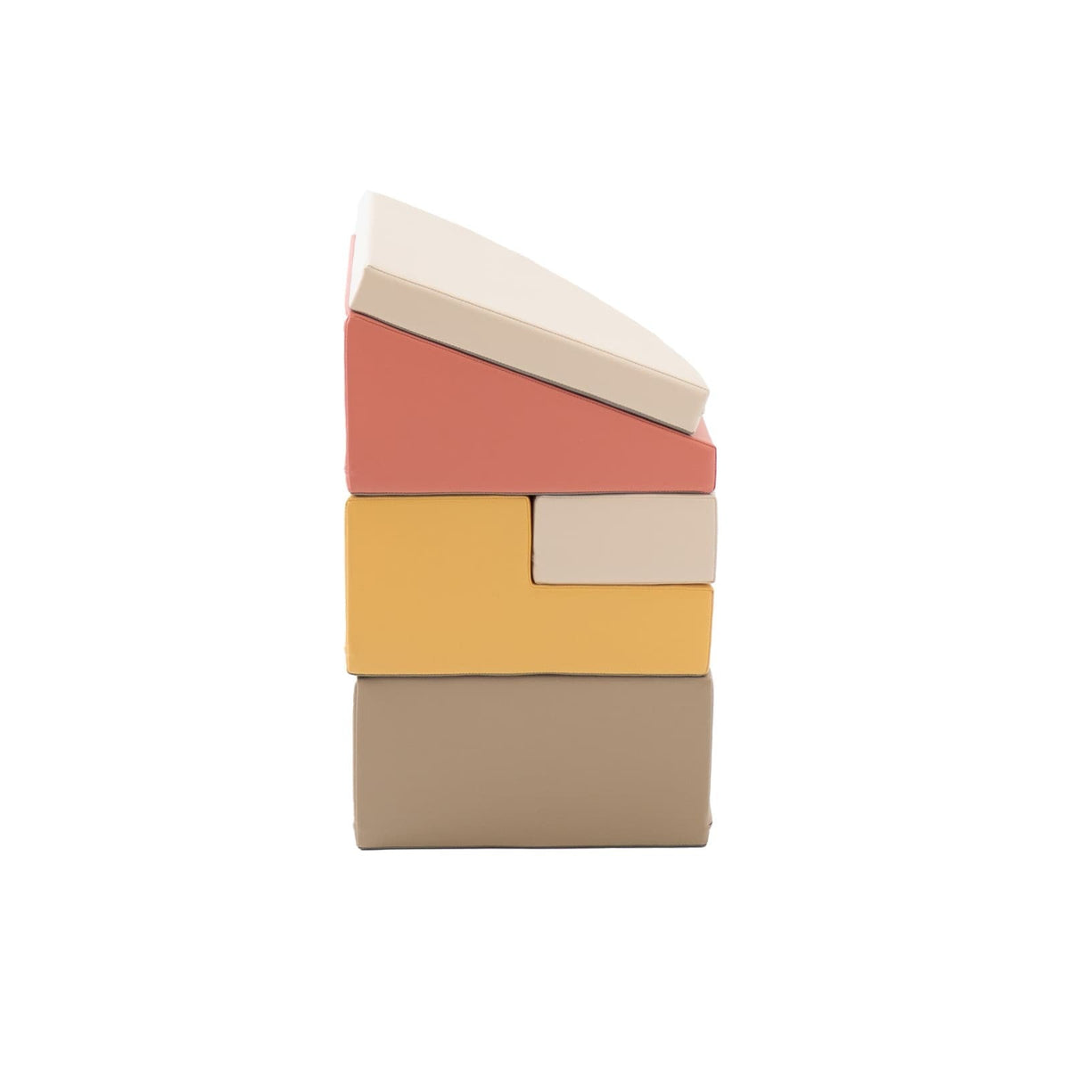 Soft Play 5 Foam Block Set - Pastel Pink Corner Climber - SpeelSterk.nl