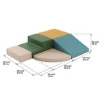 Soft Play 5 Foam Block Set - Pastel Turquoise Corner Climber - SpeelSterk.nl