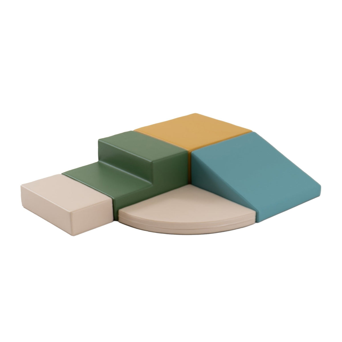 Soft Play 5 Foam Block Set - Pastel Turquoise Corner Climber - SpeelSterk.nl