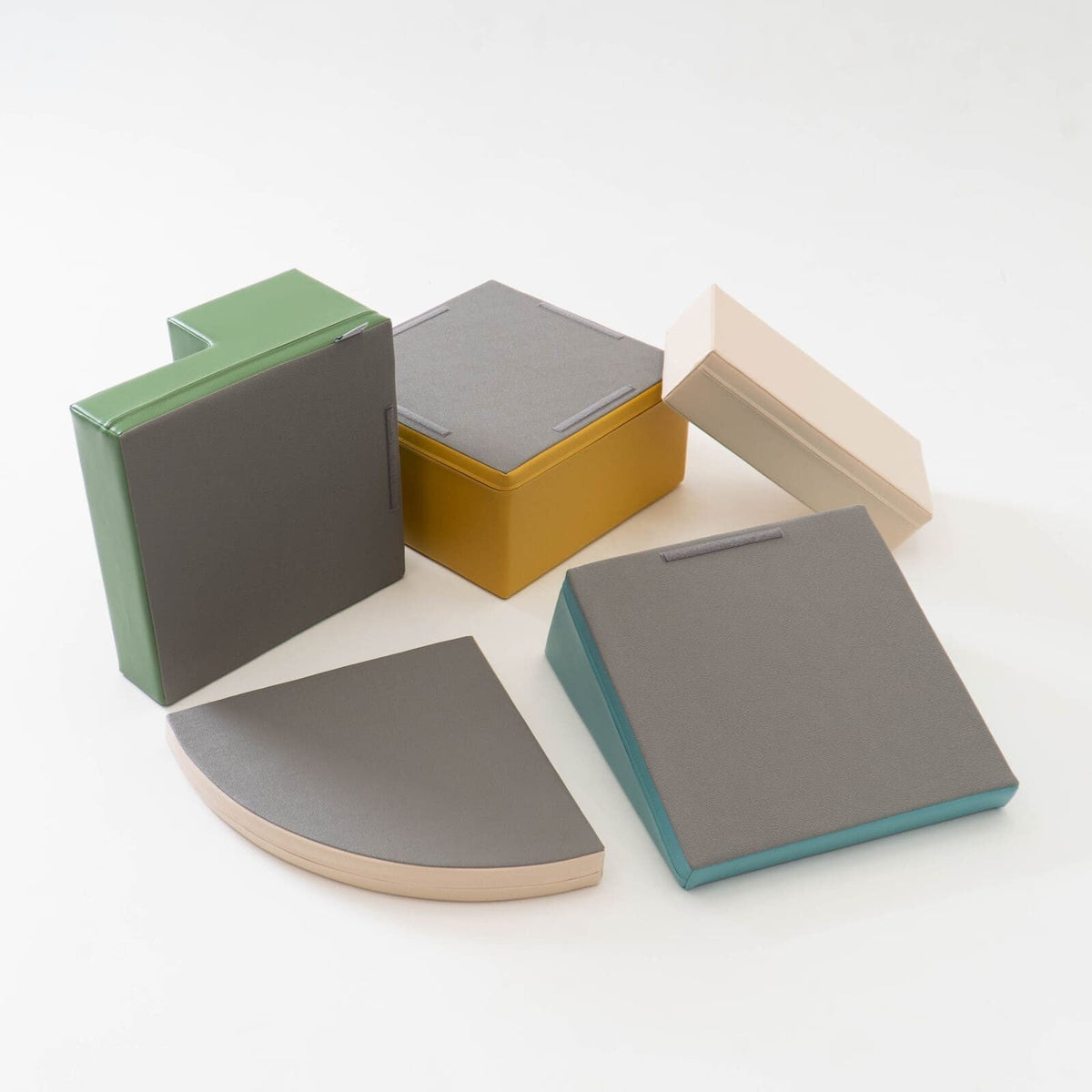 Soft Play 5 Foam Block Set - Pastel Turquoise Corner Climber - SpeelSterk.nl