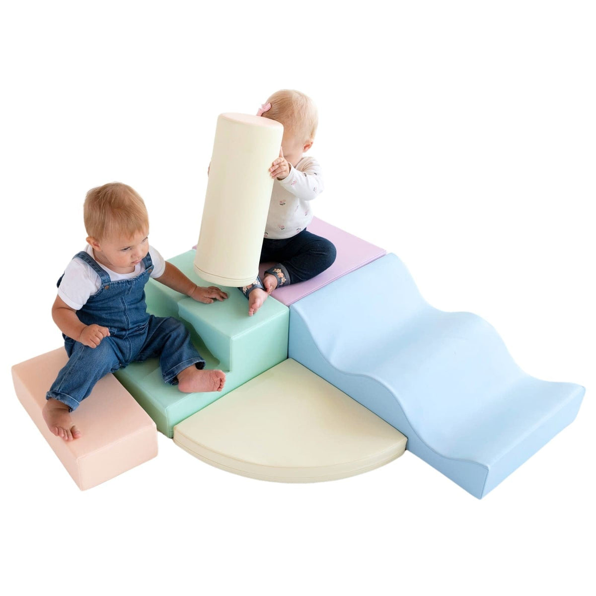 Soft Play 6 Foam Block Set - Light Pastel Explorer - SpeelSterk.nl