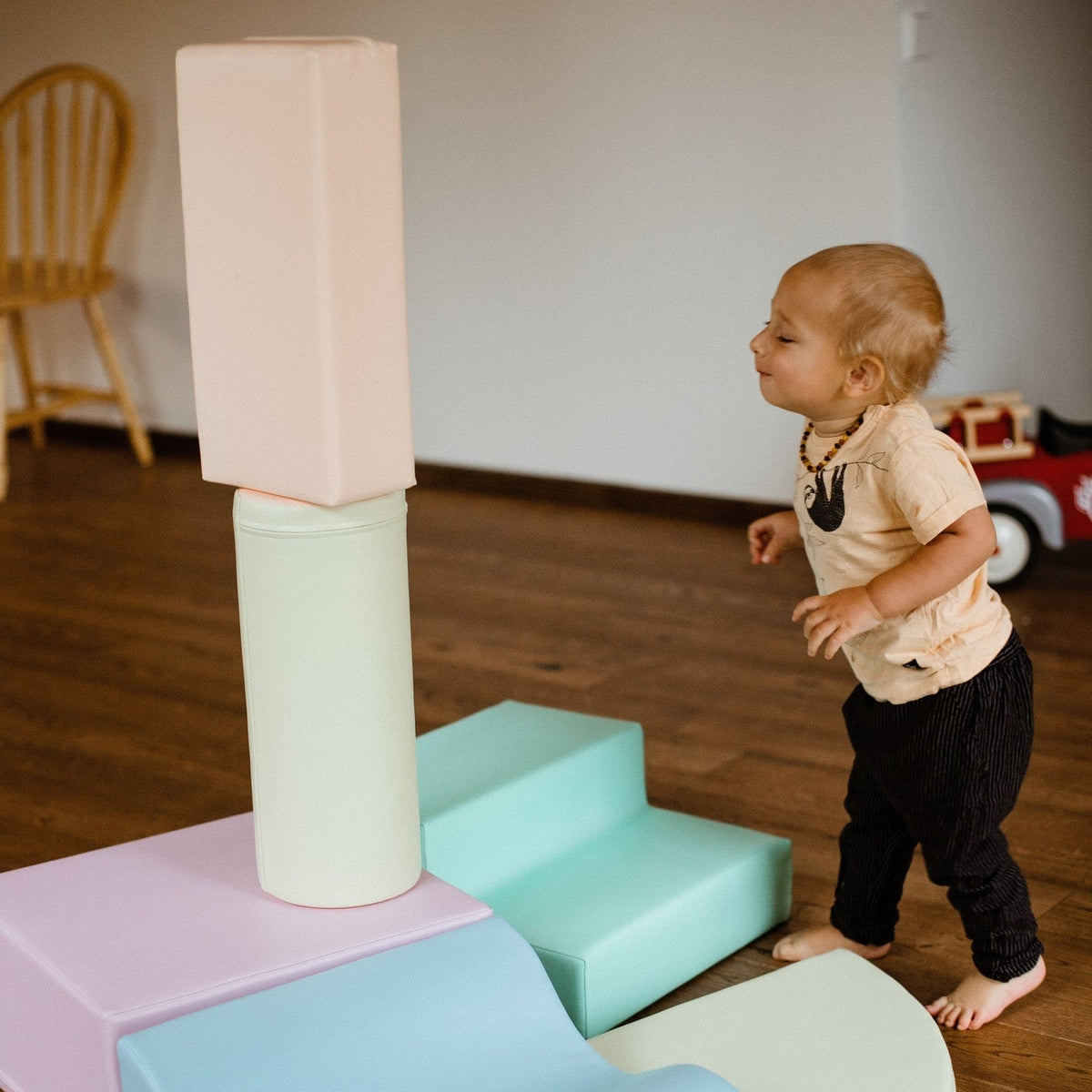 Soft Play 6 Foam Block Set - Light Pastel Explorer - SpeelSterk.nl