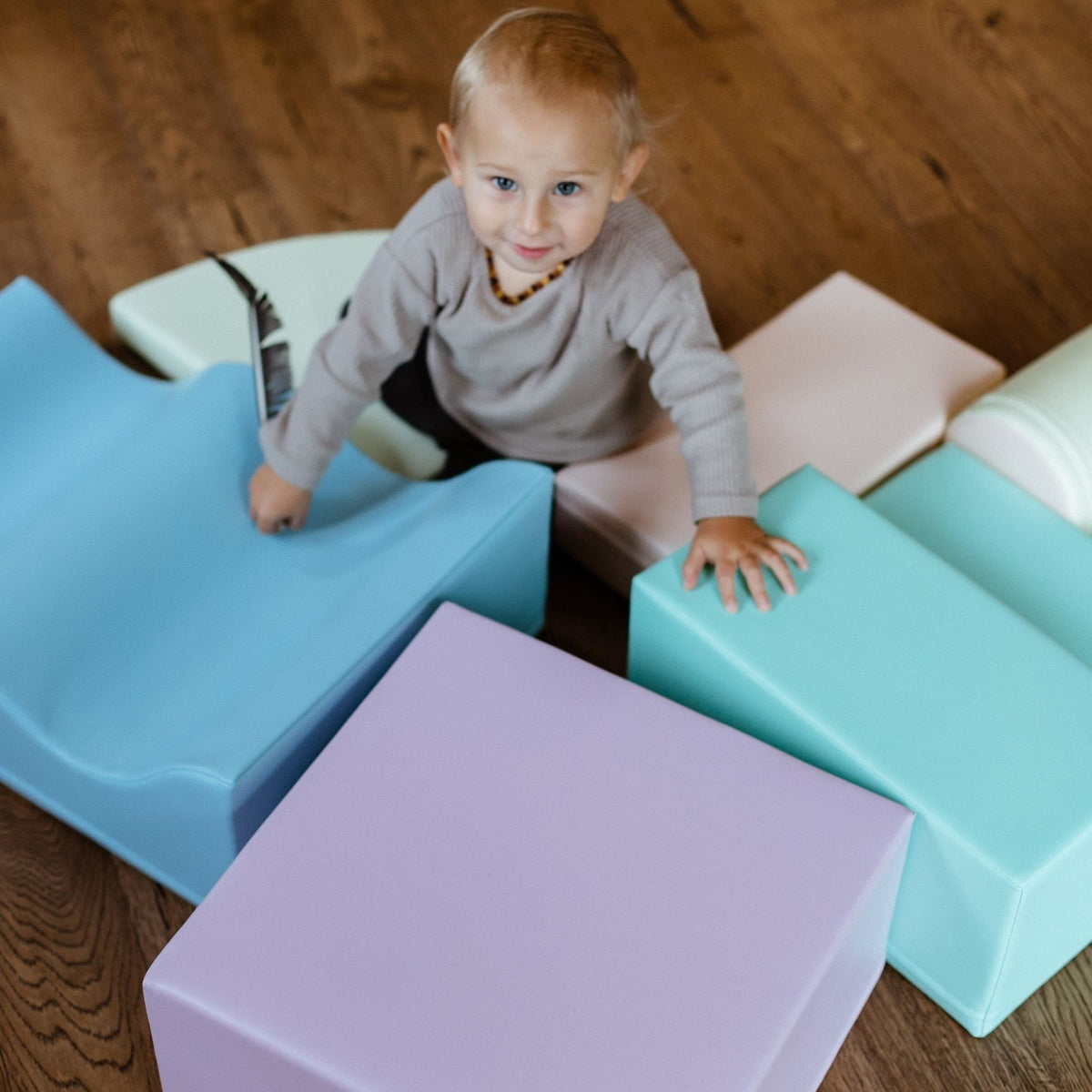 Soft Play 6 Foam Block Set - Light Pastel Explorer - SpeelSterk.nl