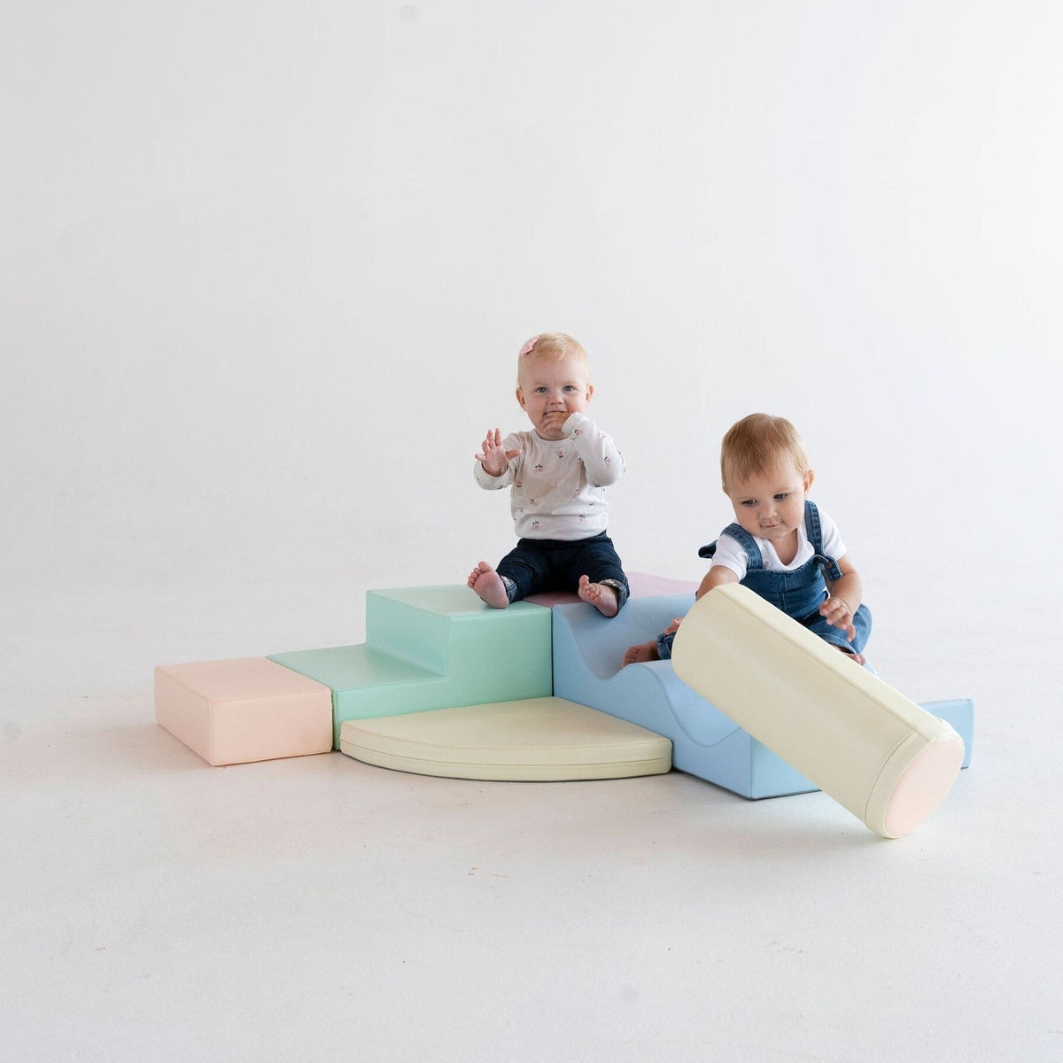 Soft Play 6 Foam Block Set - Light Pastel Explorer - SpeelSterk.nl