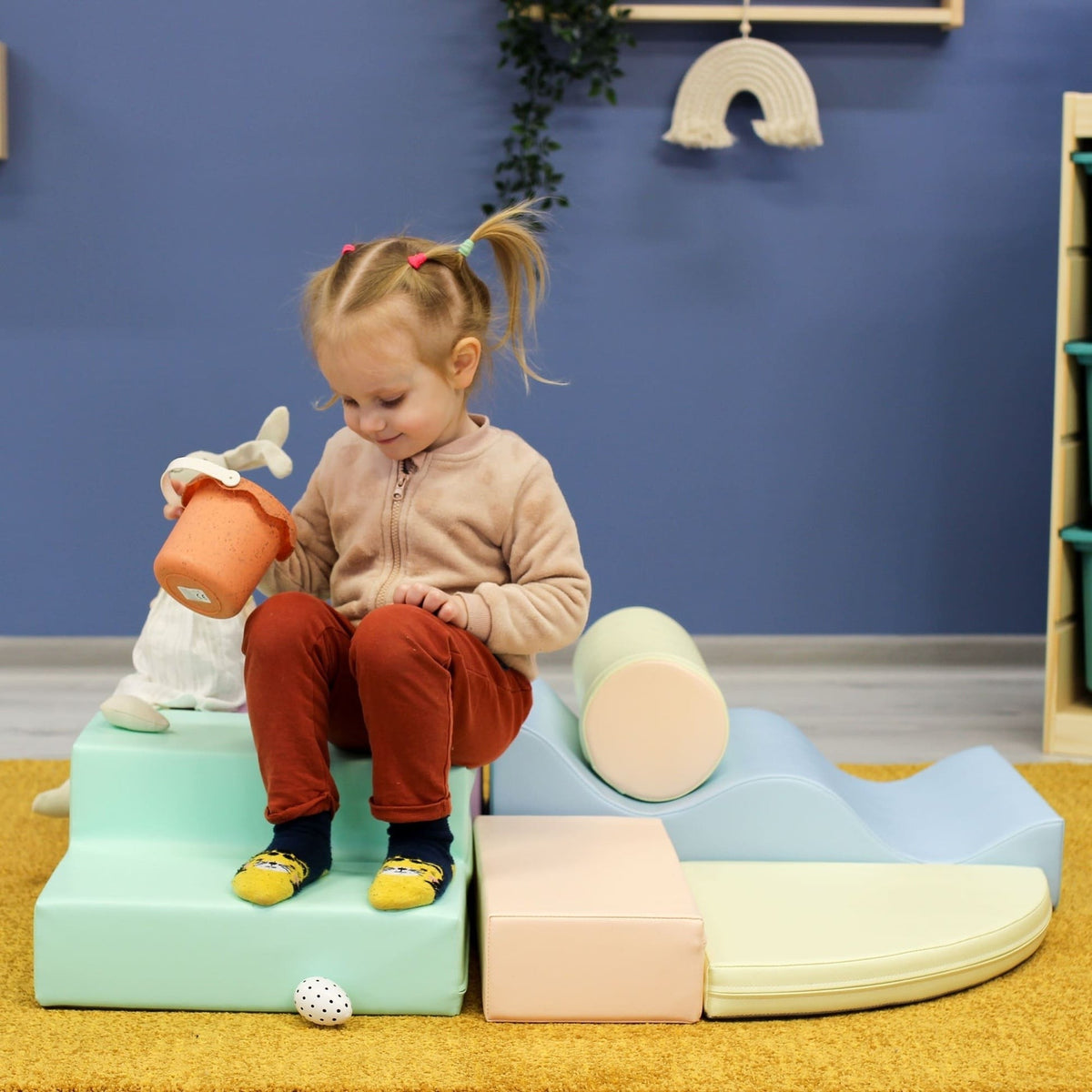Soft Play 6 Foam Block Set - Light Pastel Explorer - SpeelSterk.nl
