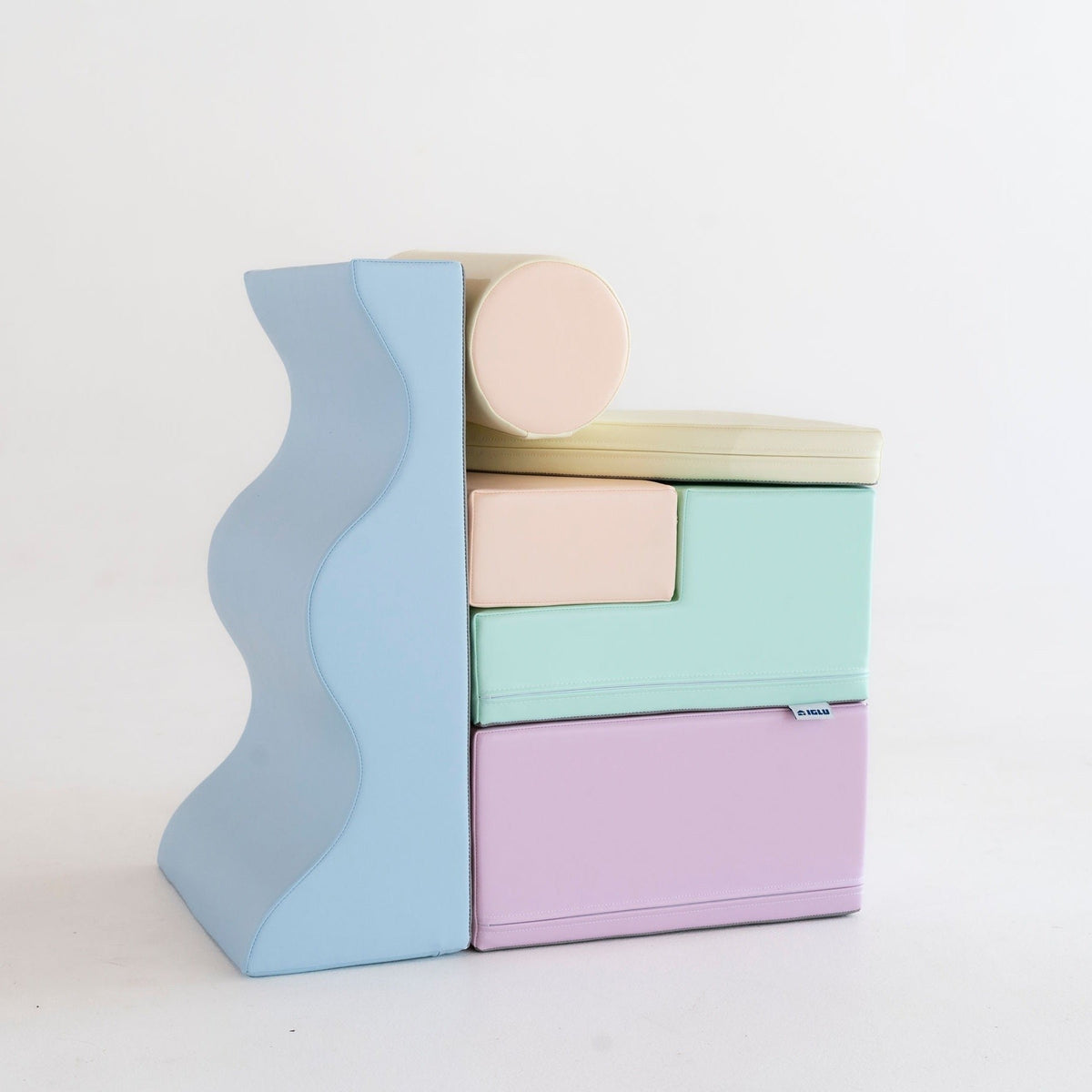 Soft Play 6 Foam Block Set - Light Pastel Explorer - SpeelSterk.nl