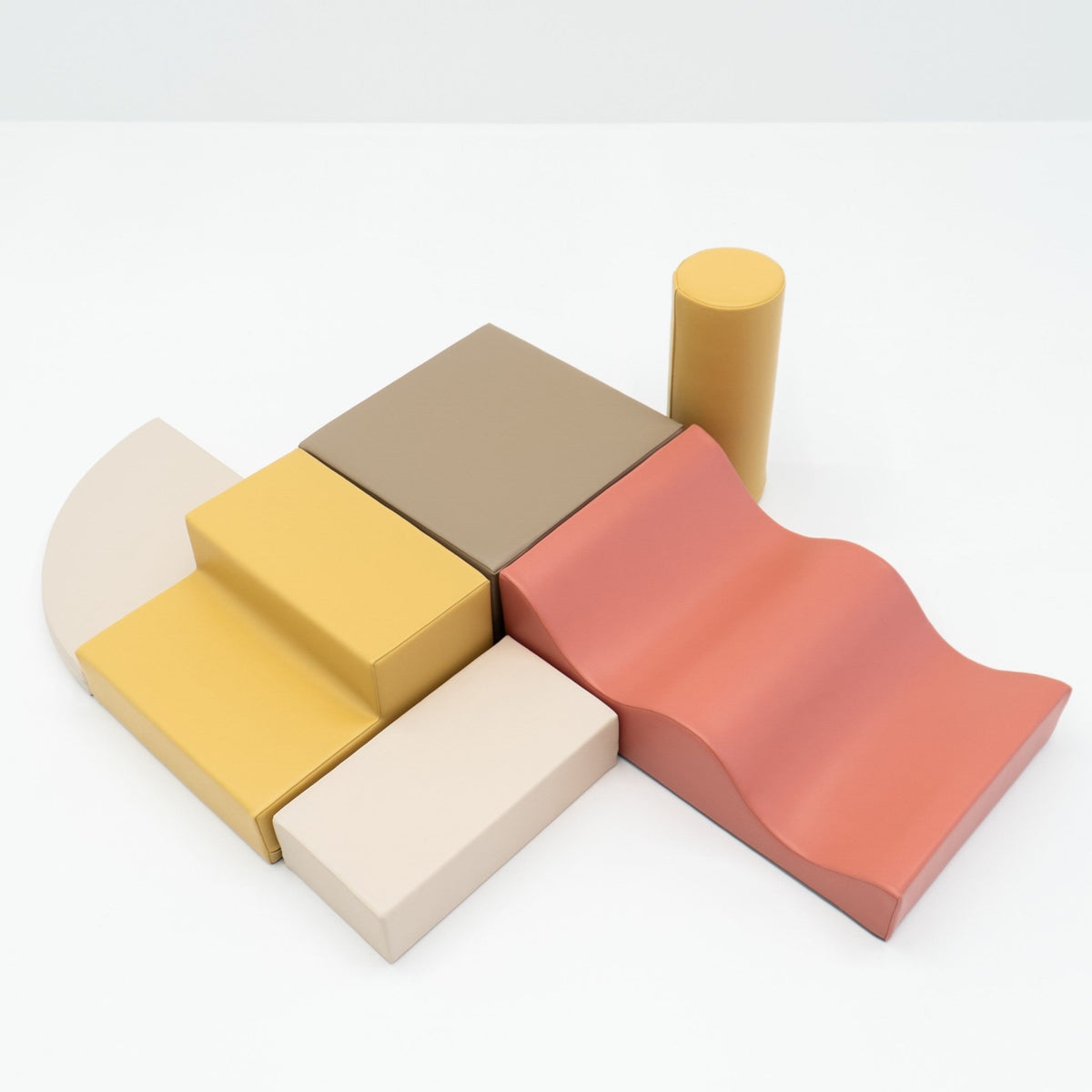 Soft Play 6 Foam Block Set - Pastel Pink Explorer - SpeelSterk.nl