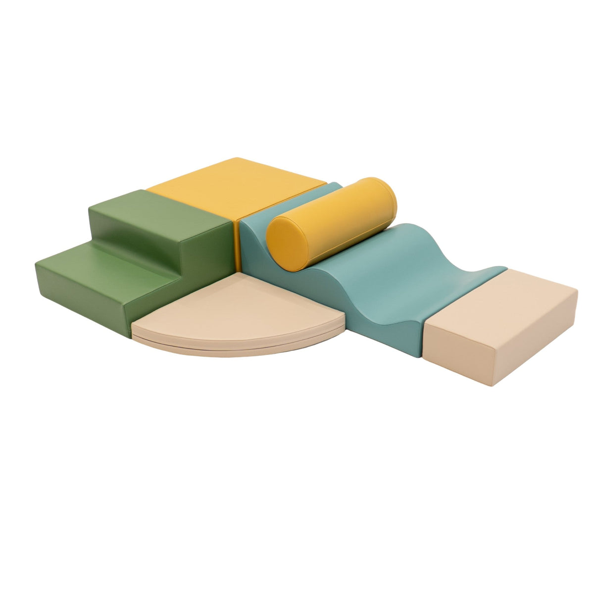 Soft Play 6 Foam Block Set - Pastel Turquoise Explorer - SpeelSterk.nl