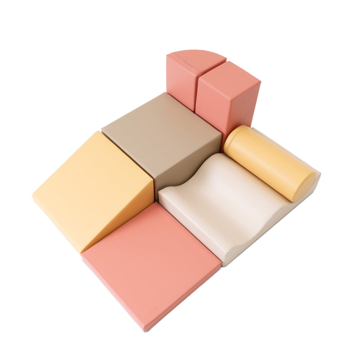 Soft Play 7 Foam Block Set - Pastel Pink Discoverer - SpeelSterk.nl
