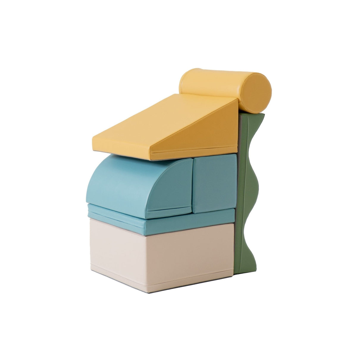 Soft Play 7 Foam Block Set - Pastel Turquoise Discoverer - SpeelSterk.nl