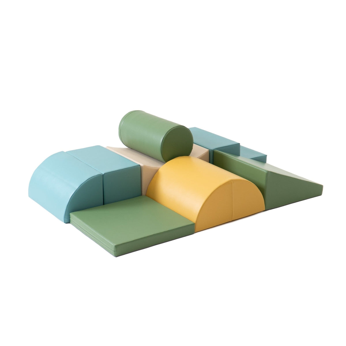 Soft Play 8 Foam Block Set - Pastel Turquoise Adventurer - SpeelSterk.nl