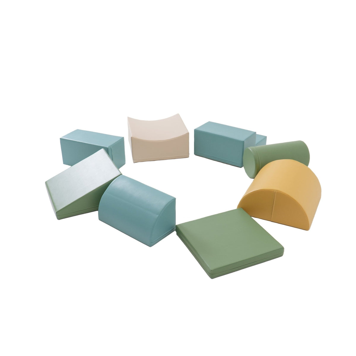 Soft Play 8 Foam Block Set - Pastel Turquoise Adventurer - SpeelSterk.nl