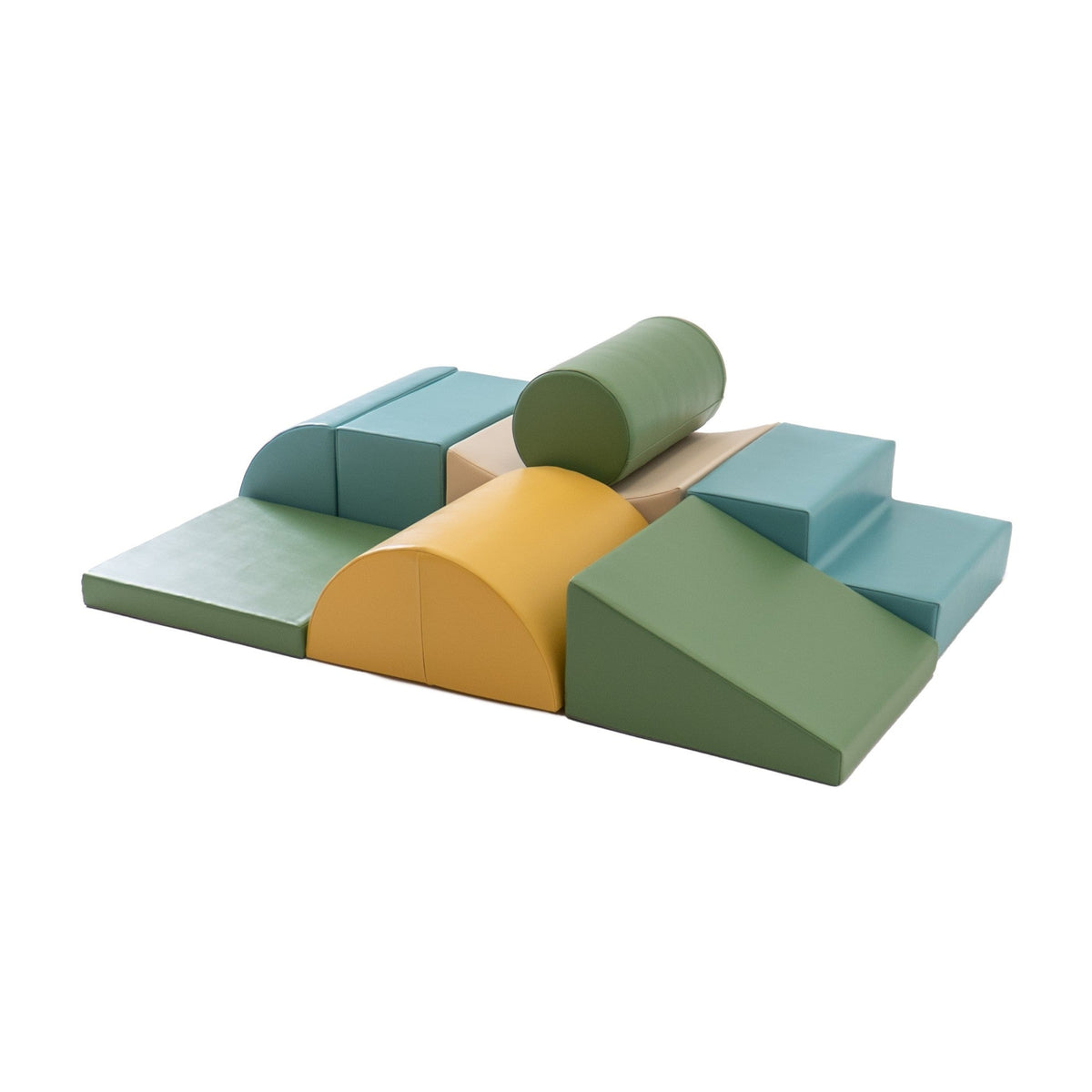 Soft Play 8 Foam Block Set - Pastel Turquoise Adventurer - SpeelSterk.nl