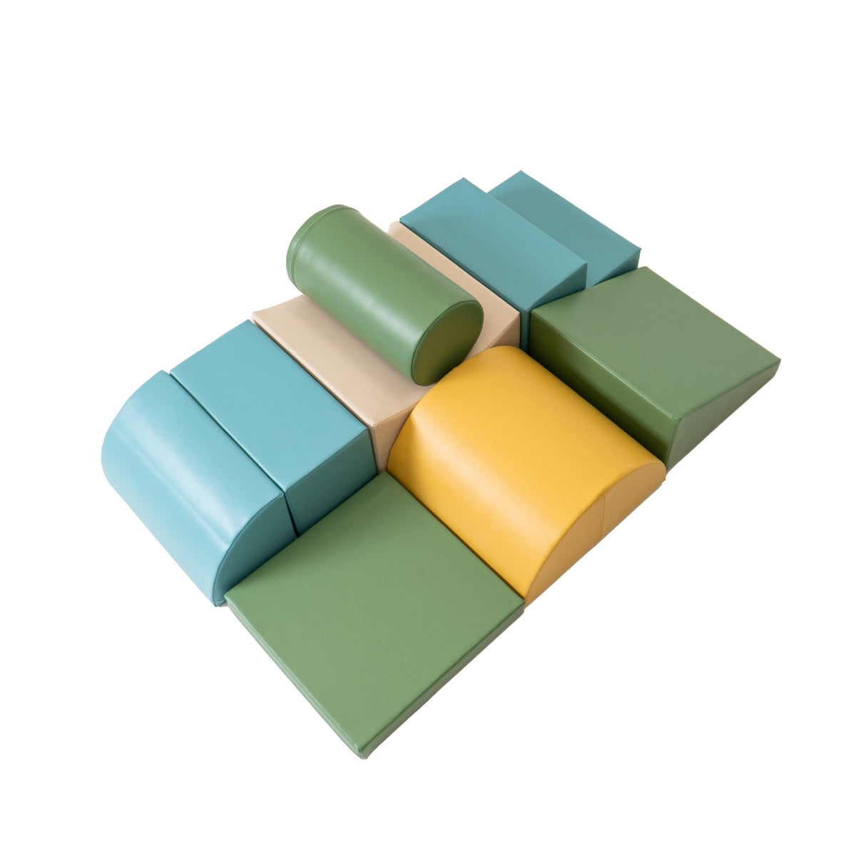 Soft Play 8 Foam Block Set - Pastel Turquoise Adventurer - SpeelSterk.nl