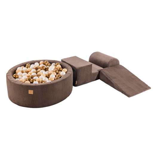 Speelset - Ballenbak - Bruin Goud Wit Pareltint - Veilig - SpeelSterk 
