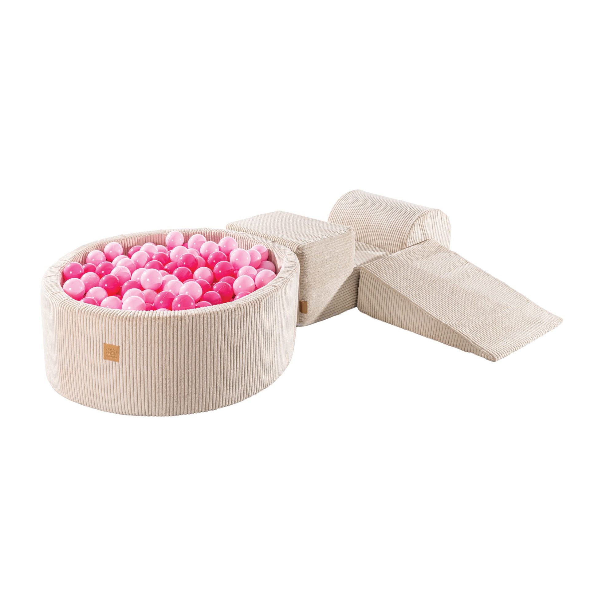 Speelset Met Ballenbad - Crème - Zacht - Ecru en Pink Ballen - SpeelSterk 