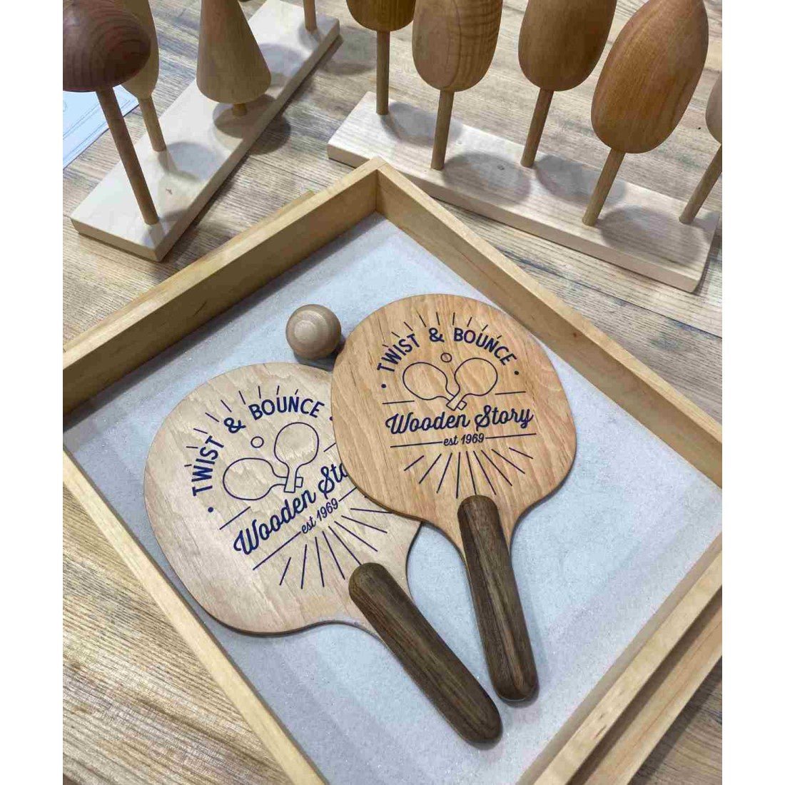 Houten Paddle Set - Multikleur - Veilig en Educatief Speelplezier - SpeelSterk 