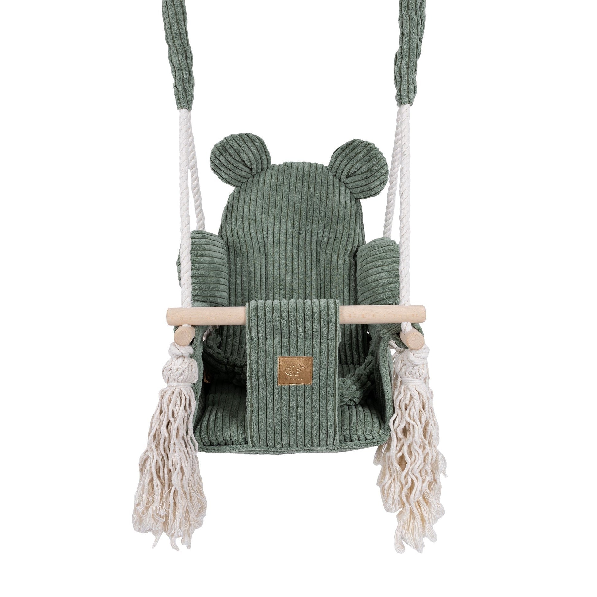 Vierkante Babyschommel - Olijf Groen - Veilig en Comfortabel Design - SpeelSterk 