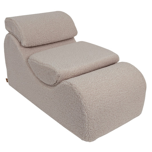 Wave Lounger Boucle - Licht Grijs - Zacht en Veilig Voor Kinderen - SpeelSterk 